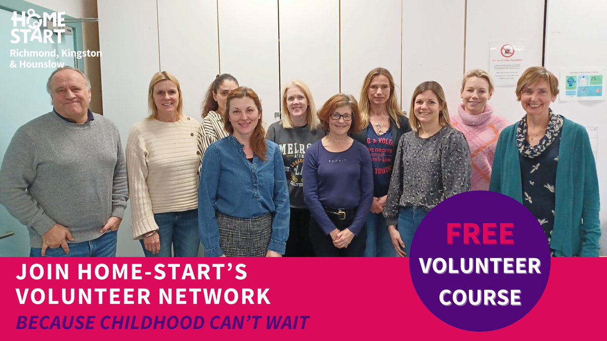 💜 Join Home-Start's amazing volunteer network! 💜 Free training starts next week: 📍Hampton Wick 📅 Thursdays, 9:45am - 2:30pm, 9th May – 20th June (except 30th May) Ready to make a difference? Contact: volunteer@homestart-rkh.org.uk or visit homestart-rkh.org.uk/volunteer #volunteer