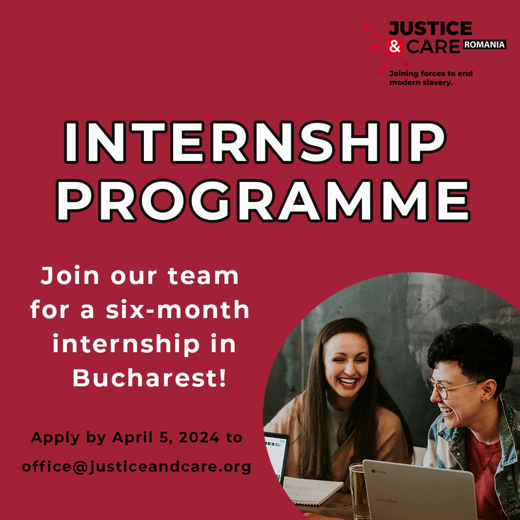 We are looking for talented individuals to join us for a six-month internship in Bucharest, Romania. Head to our website to learn more and apply: bit.ly/3PBkbnB #Internship #Charity #HumanTrafficking #ModernSlavery