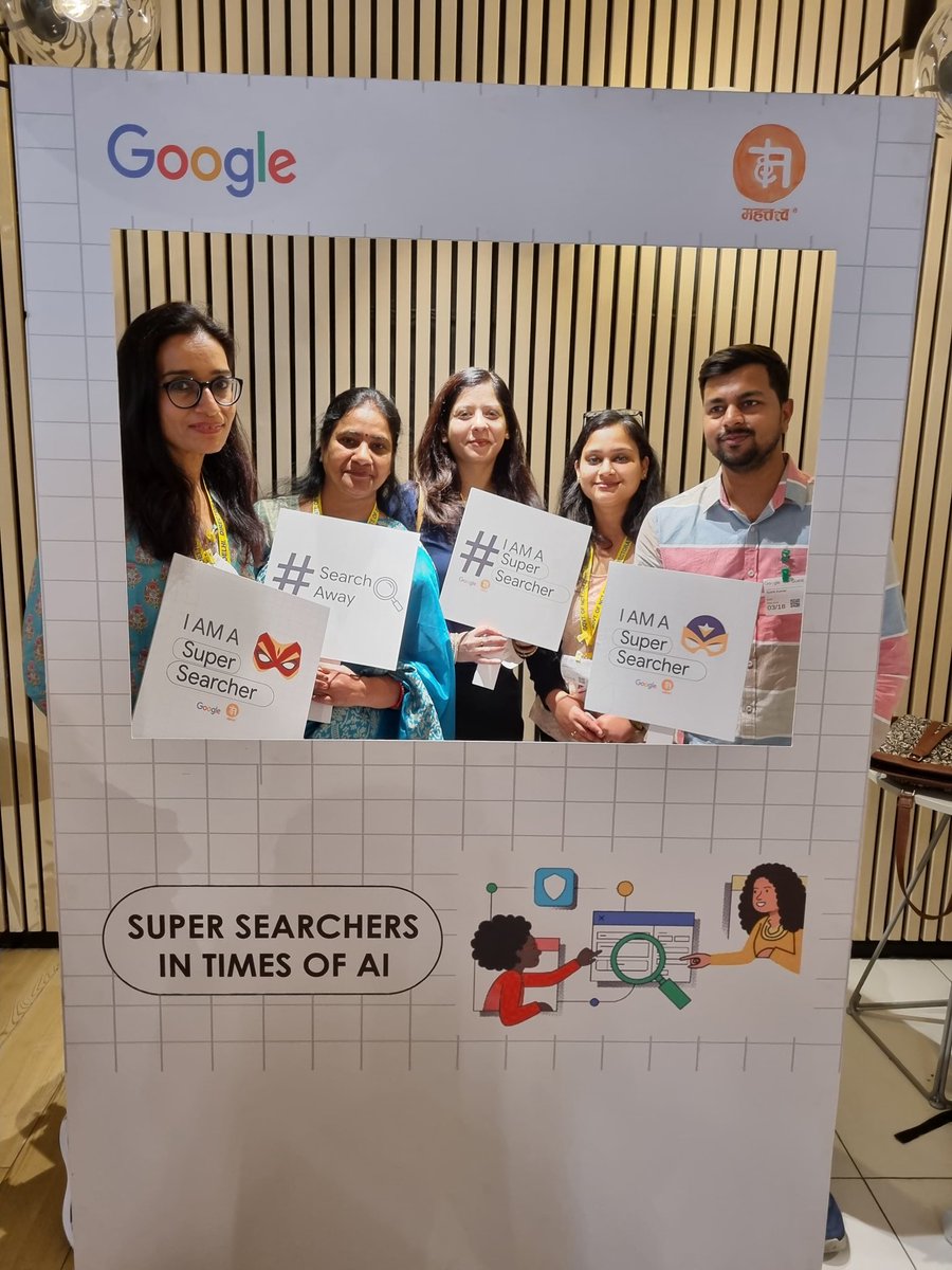 uma_kapur's tweet image. Just wrapped up an insightful workshop at @Google on becoming super searchersborganised by @mahattattva ! 💡💻 Unpacked advanced techniques for navigating the vast expanse of information online. Ready to optimize my search game! #GoogleWorkshop #SuperSearchers #DigitalSkills