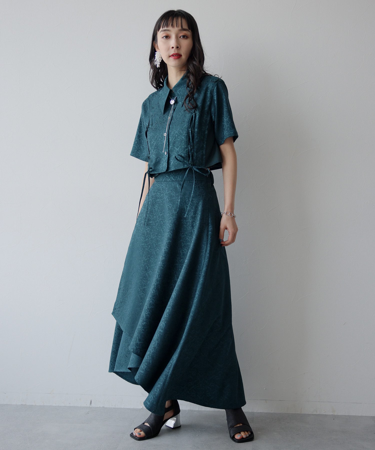 HARE ジャガードレースアップシャツ HARE（ハレ）の「ジャガードレースアップシャツ(HARE)（シャツ