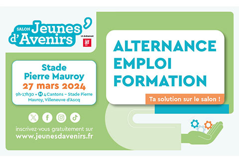 [#SaveTheDate] J-1 📢 Construisez votre avenir professionnel aujourd’hui 💪Participez au salon jeunes d’avenirs ❗

📆 mercredi 27 mars 2024
📍 Au Décathlon Arena - Stade Pierre Mauroy à Villeneuve d’Ascq
🕰 de 9h à 17h30

Pour en savoir + ⏩📲 plmpl.fr/c/XcSAx