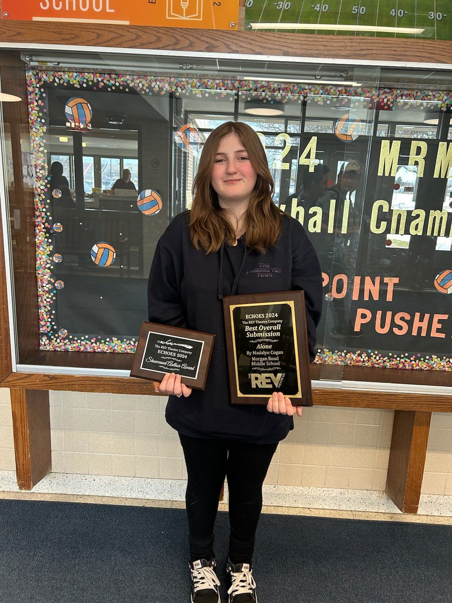 Another WOW moment: Madalyn Cogan was awarded as the best overall written submission by the ECHOES program from the Rev Theatre. Madalyn's piece, Alone, was honored as the best writing submission out of 2300 works. We are so proud of you, Madalyn! @LCSDOfficial @LCSDFineArts