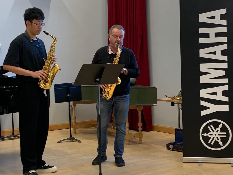 Jean-Yves Fourmeau delivered a wonderful saxophone masterclass last week @RCStweets. Sponsored by @YamahaMusicUK and with support from @TheWindSectionL