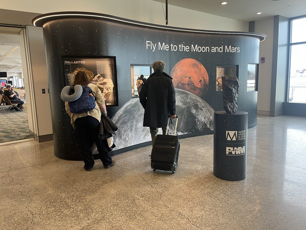 If you have a flight landing or departing from the @portlandjetport you’ll be lucky enough to see a new meteorite exhibit from the @mainemineral. I’ll give you a closer look this morning, on @newscentermaine.