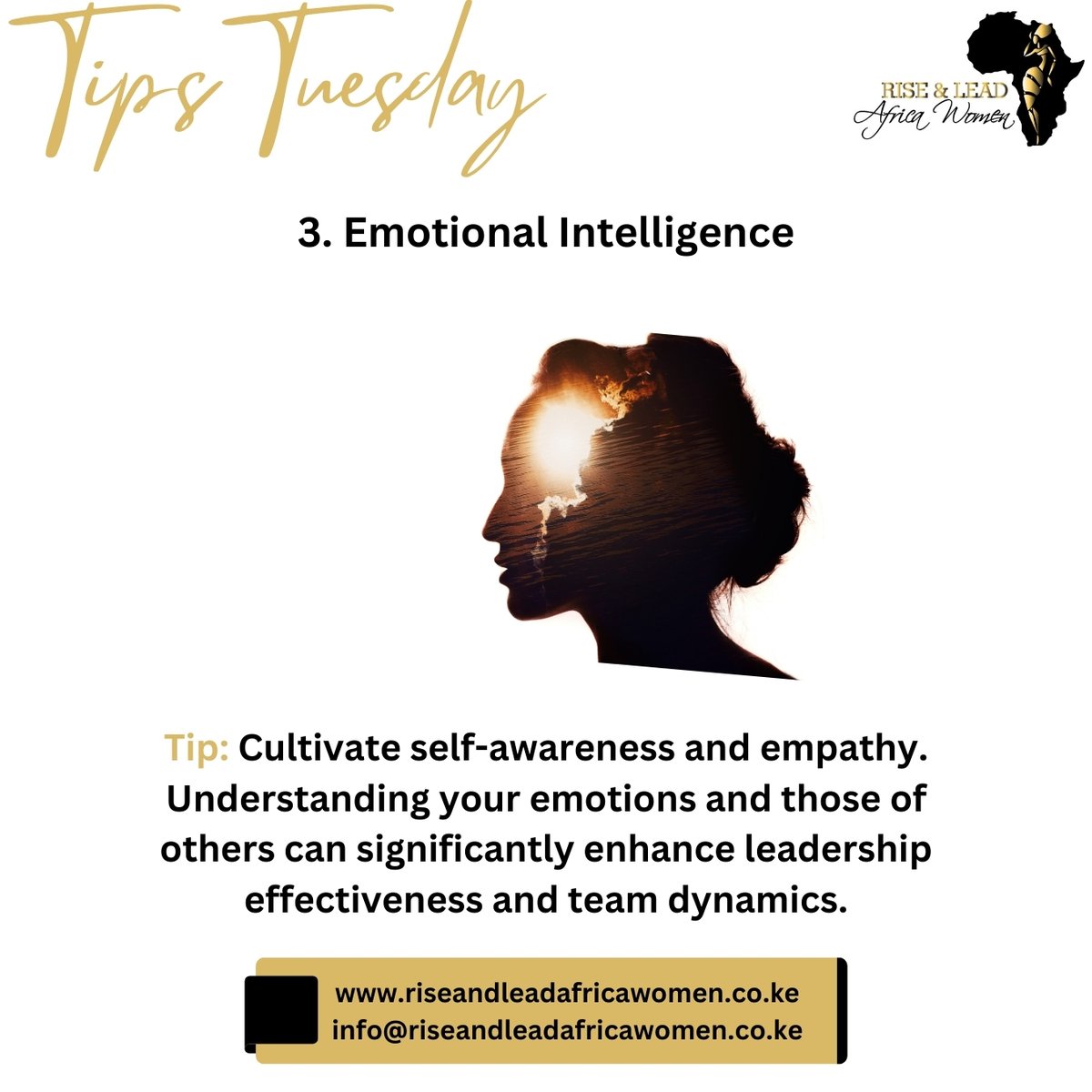 It’s #TipsTuesday! 5 Leadership Skills every woman should master:
Effective Communication
Strategic Thinking
Emotional Intelligence
Confidence
Adaptability Which skill are you focusing on this week?  #RiseAndLeadAfricaWomen 
Brian Chira| Rest in Peace| Nasra|Kerch Bridge