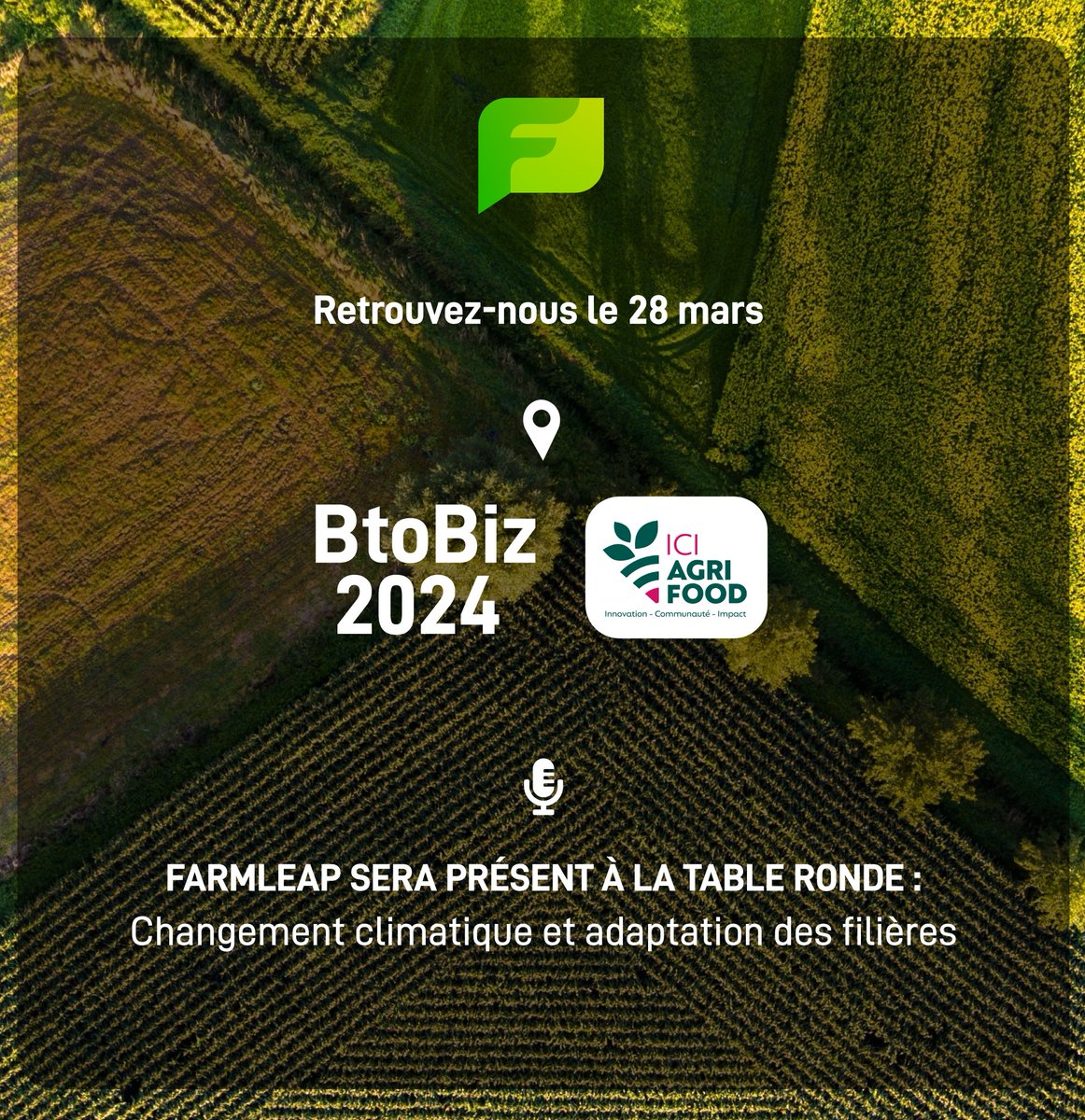 🗓️Retrouvez nous vendredi 28 mars autour de la table ronde du BtoBiz 2024 organisé par ICI AgriFood. 🌱Le sujet sera le changement climatique et l’adaptation des filières. 🎤 Une table ronde animé par Joséphine De Lavigne de @VEGEPOLYSVALLEY