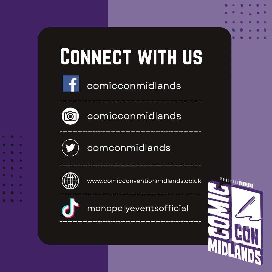 👩‍💻 SOCIALS CHECK 👨‍💻 Have you made sure you’re following us on all social media platforms? Facebook: comicconmidlands Instagram: comicconmidlands Twitter: comconmidlands_ TikTok: monopolyeventsofficial