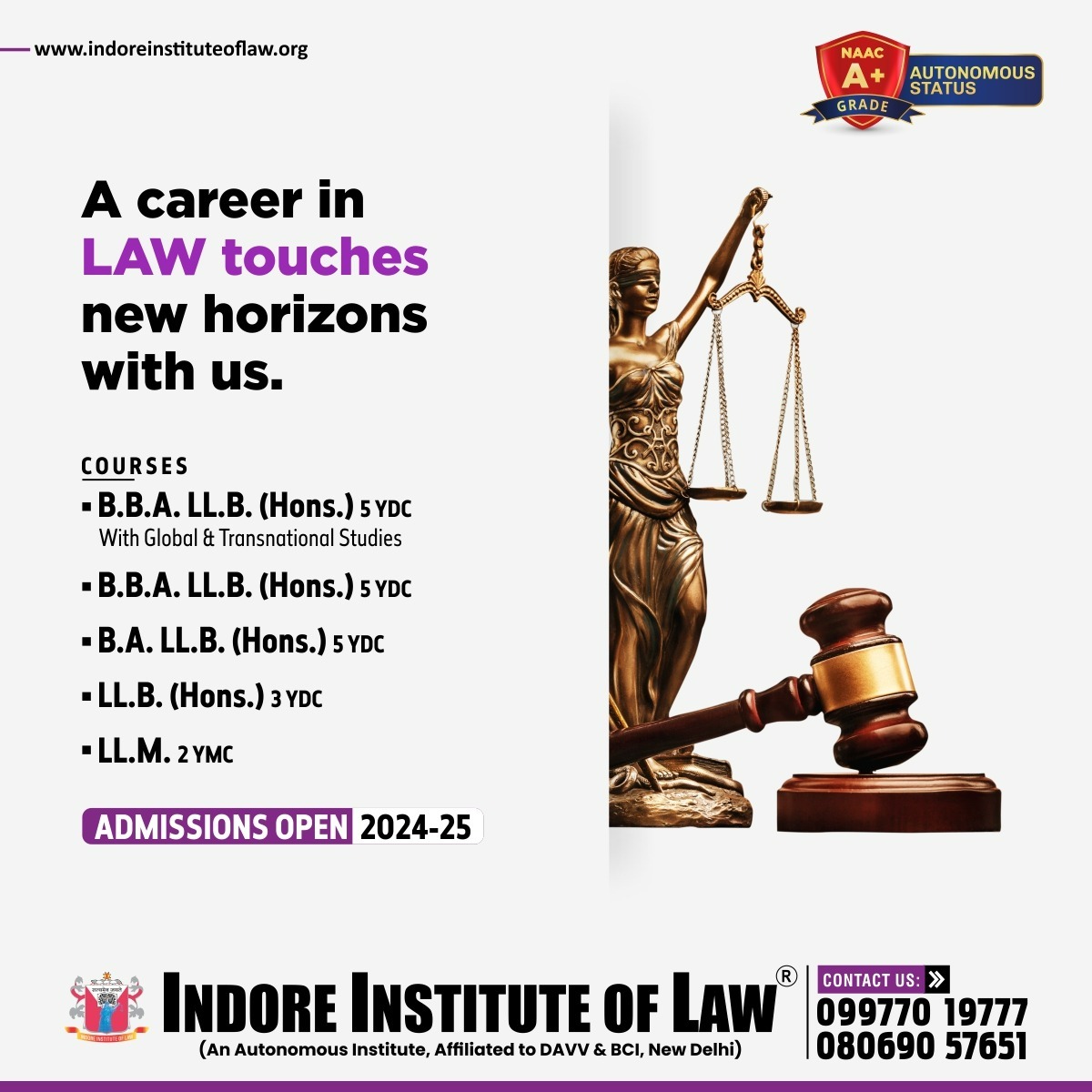 IIL_Indore's tweet photo. Unlock the potential of your legal career with Indore Institute of Law! Admissions now open for our dynamic Law programs for the academic session 2024-25. Discover new horizons and shape your future in the field of law with us.
__
#IIL #LegalEducation #Law  #IndoreInstituteOfLaw https://t.co/QXSxqlafTU