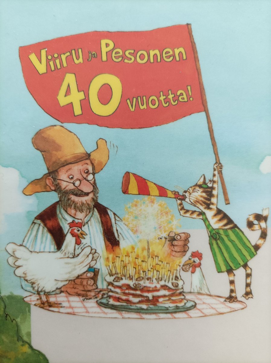 Viirun syntymäpäivät-kirja julkaistiin vuonna 1984. Hauskoja tarinoita. #viiru #pesonen #juhlavuosi #SvenNordqvist 

Lähde kuvakaappaukselle: Viirun ja Pesosen kootut kommellukset (2024)