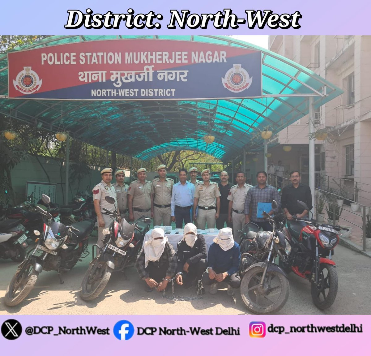 Sensational robbery case of PS Mukjerjee Nagar solved within 72 hours.👮🏻‍♂️👮🏻
Trio involved in series of Robberies &amp; Auto-Lifting held.
09 cases of Robberies/Snatching &amp; MVT solved with the arrest of accused persons.
#DelhiPoliceUpdates🇮🇳