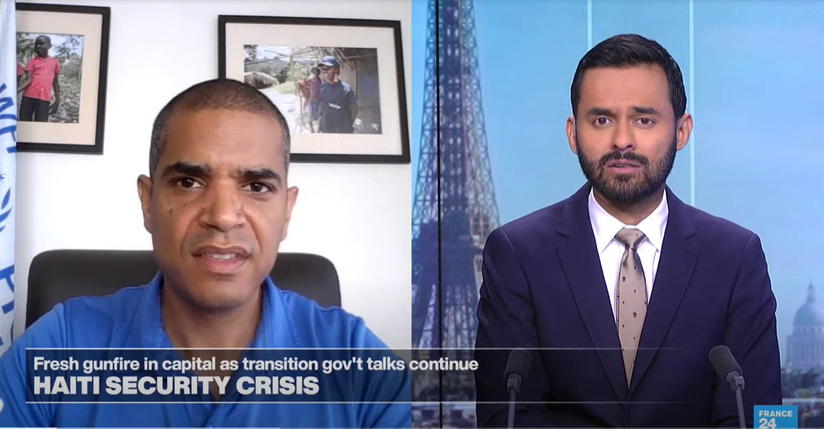 𝗜𝗻 𝘁𝗵𝗲 𝗡𝗲𝘄𝘀 | Haiti situation 'becoming a humanitarian emergency' WFP's @CreoleBauer tells @FRANCE24. Nearly 50% of the population is acutely food insecure according to the March IPC. Listen to the interview➡️tiny.cc/yukkxz @yves_nyc. #Haiti