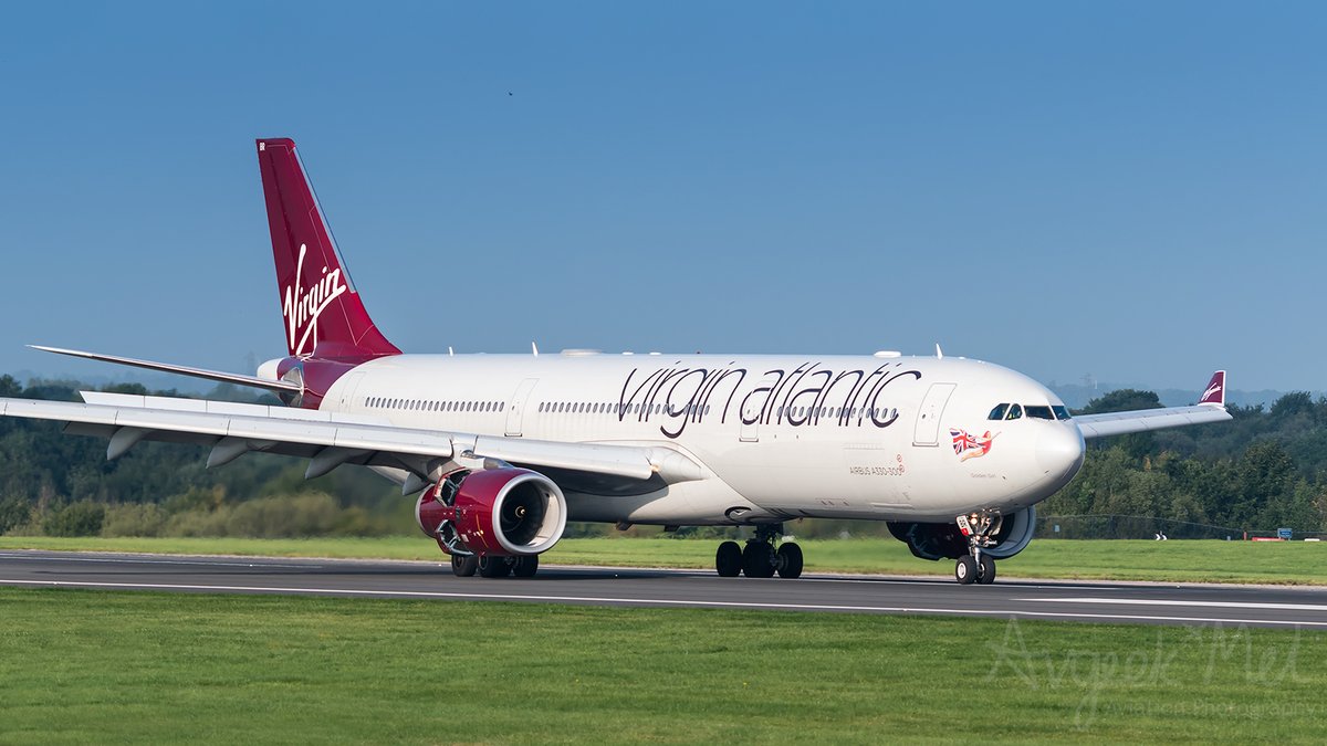 AvgeekMel's tweet photo. A #ThrowbackThursday to Sept 2023 and a lovely sunny morning at @manairport - here is one of @VirginAtlantic @AirbusintheUK A330-343X G-VGBR shortly after touching down on05R #aviation #planespotting #avgeek #livefromvirgin #virginatlantic https://t.co/LTyOgn32jA