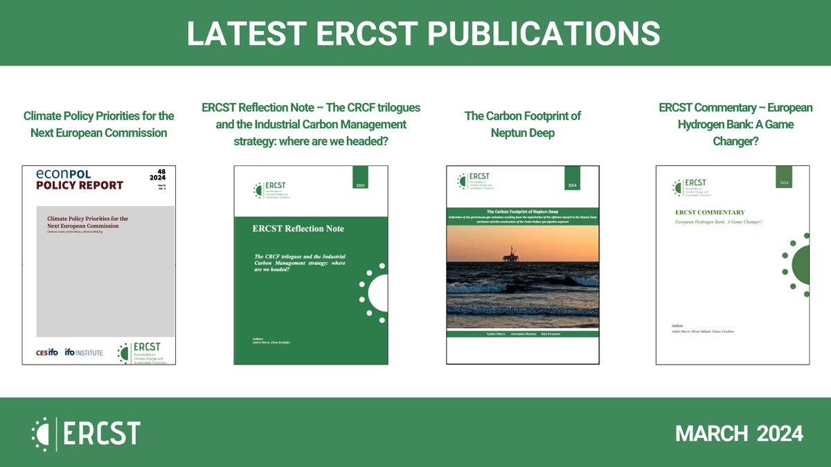 📣 Have you read ERCST latest publications? Over here 👉 bit.ly/4abTmyK #EUClimatePolicies #CRCF #NeptunDeep #HydrogenBank
