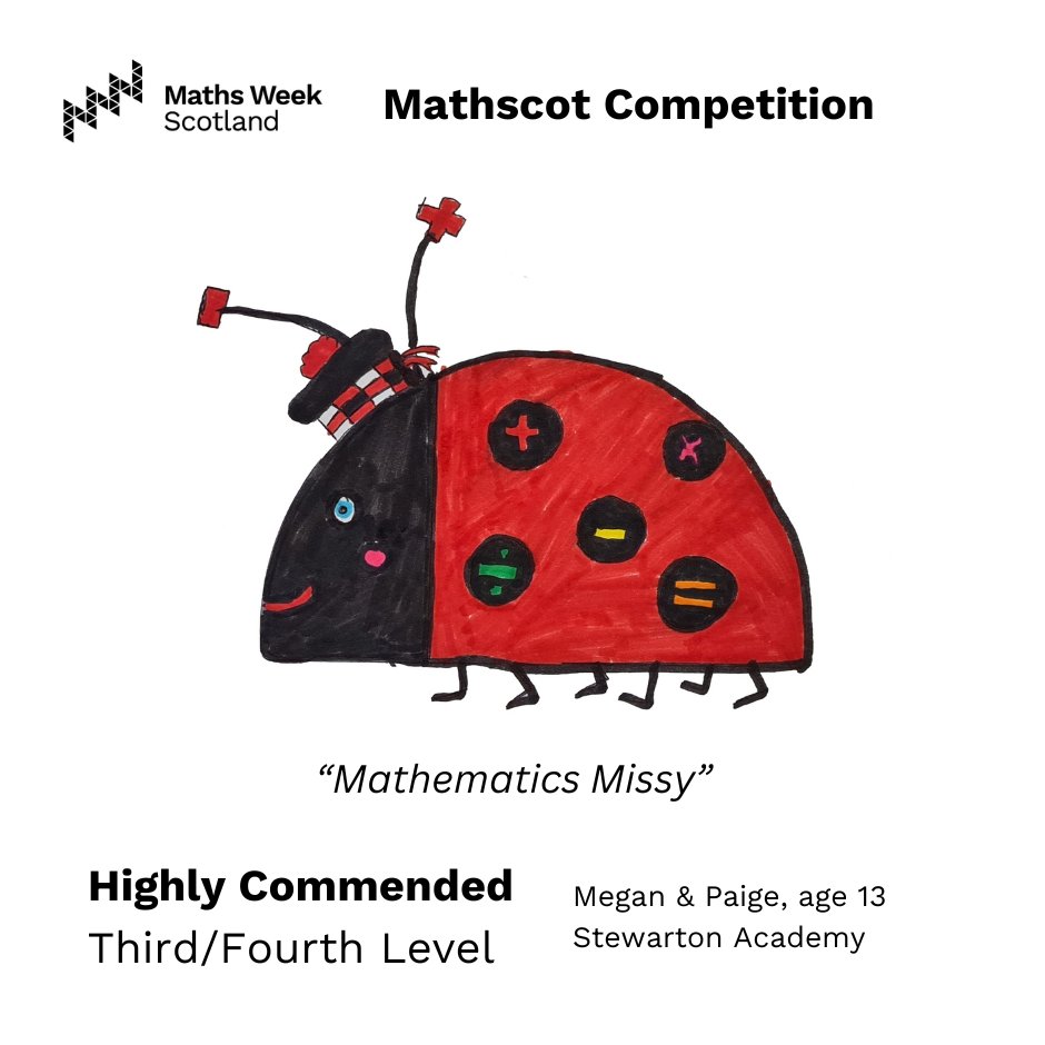 Well done to Megan & Paige (age 13) from @Stewarton_Acad for 'Mathematics Missy', which received a Highly Commended in the Third/Fourth Level category 👏🎉 #MathsWeekScot #Mathscot #EduTwitter #TeacherTwitter