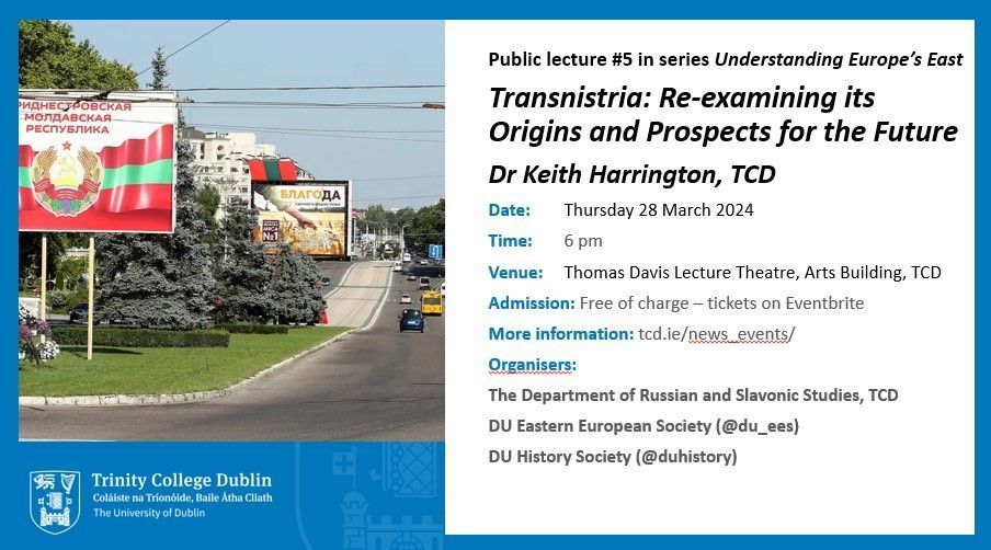 Understanding Europe's East: Lecture Series on our Underexplored Regions. Thursday: @Keith_h96 on how Transnistria was formed, how it has survived 30 years without international recognition, and how it has been impacted by Russia's invasion of Ukraine buff.ly/3x6x5Um.