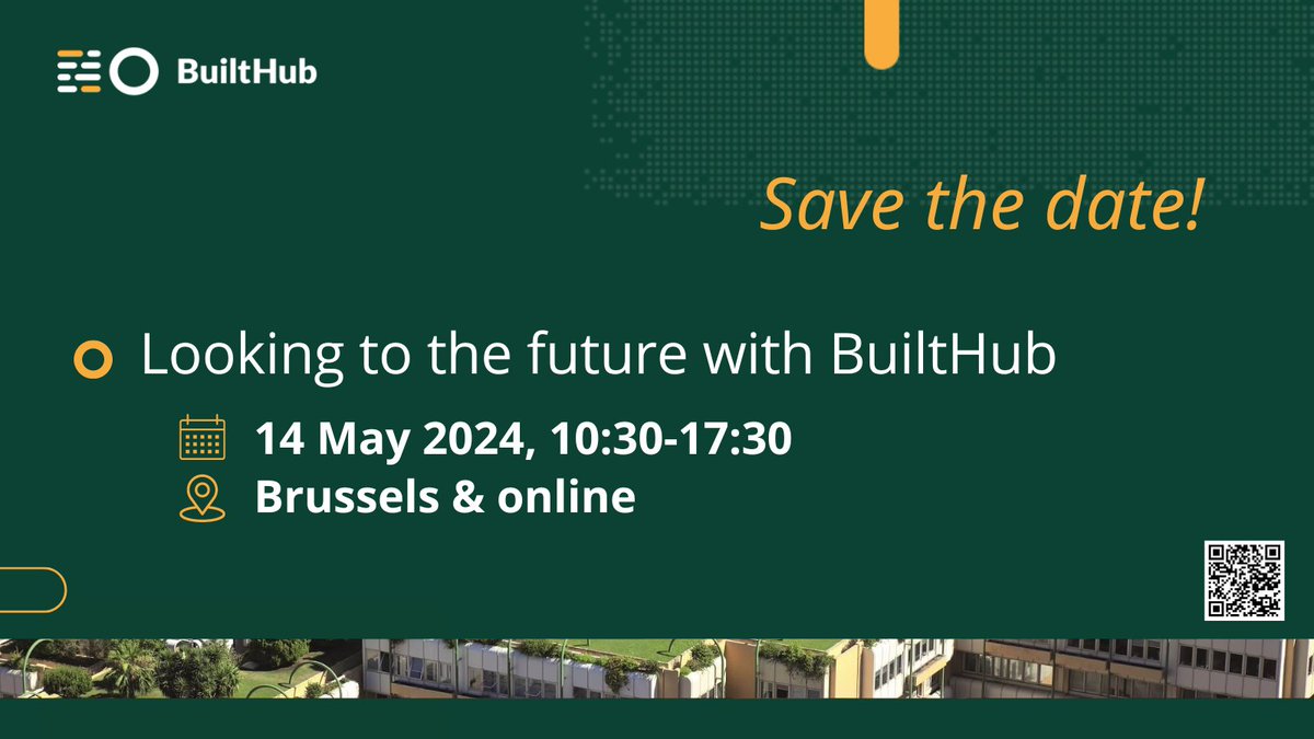 BuiltHub_EU (@builthub_eu) on Twitter photo When BuiltHub kicked off 4⃣ years ago, our goal was to help enhance the #data needed for building-related #policy & #business. 💪
We've come a long way since then - and are now ready to share our results & impacts with you all. 🥳 So, #SaveTheDate for our final event in May! 👇 When BuiltHub kicked off 4⃣ years ago, our goal was to help enhance the #data needed for building-related #policy & #business. 💪
We've come a long way since then - and are now ready to share our results & impacts with you all. 🥳 So, #SaveTheDate for our final event in May! 👇