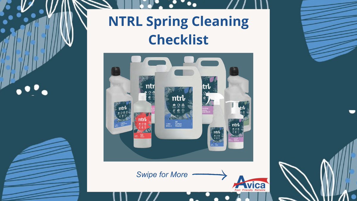 AvicaUK's tweet photo. 🌷 Spring is finally here! And you know what that means - time to whip out those NTRL Cleaning Products.🧹  Fun Fact: Our NTRL Sanitiser is both virucidal and bactericidal - effective against EN 1276, EN 14476 &amp; EN 13697 💪🏼

#AvicaUK #NationalCleaningWeek #SpringCleaning https://t.co/g3Ri907DZV