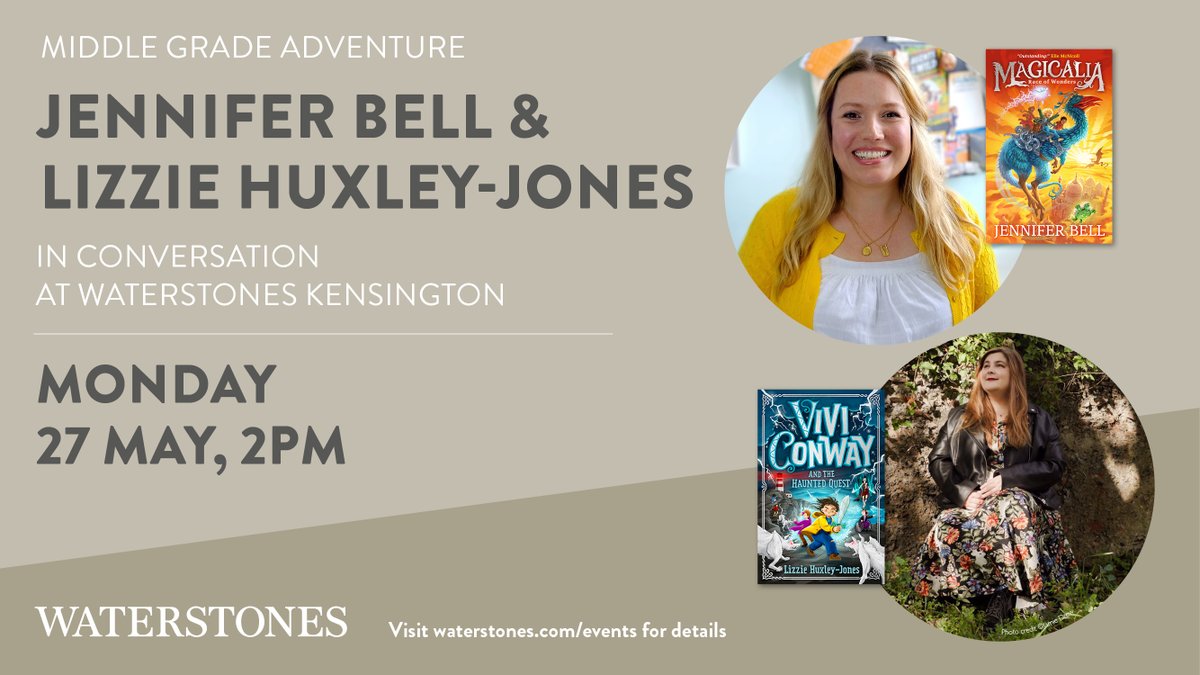 What better way to spend the Spring Bank Holiday than in the company of two wonderful authors? On May 27th at 2pm, we'll be joined by @littlehux and @jenrosebell to discuss their fantastic new books. Tickets available here: waterstones.com/events/middle-…