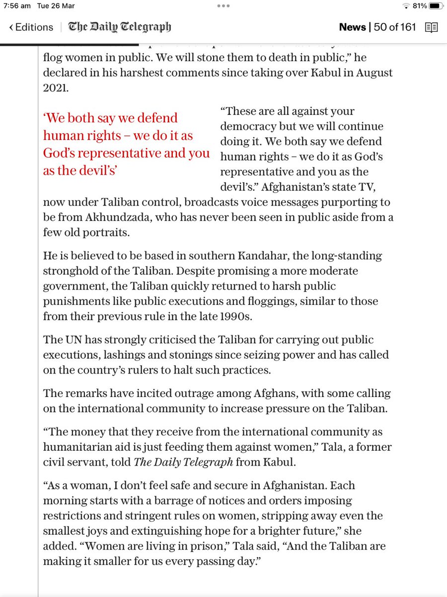 This is the Taliban. They claim to be scholars but are garden-variety,  aggressive, sex obsessed males who lust after the suffering of women. 

And they’ve been handed millions of them to torment.

The world must stop them.

#NoToTaliban 
#SpeakUpForAfghanWomen
@WomensRightsNet