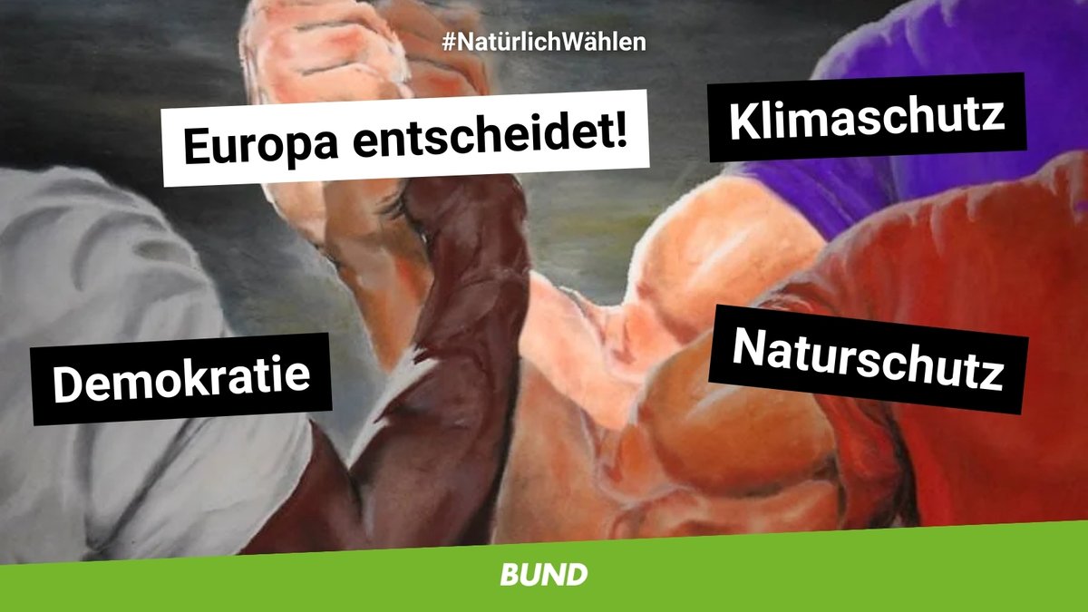 Bei der #Europawahl am 9. Juni geht es um unsere Demokratie, aber auch um die Fortsetzung von Klima- und Naturschutz. #NatürlichWählen Wir informieren hier zur Wahl: bund.net/europawahl