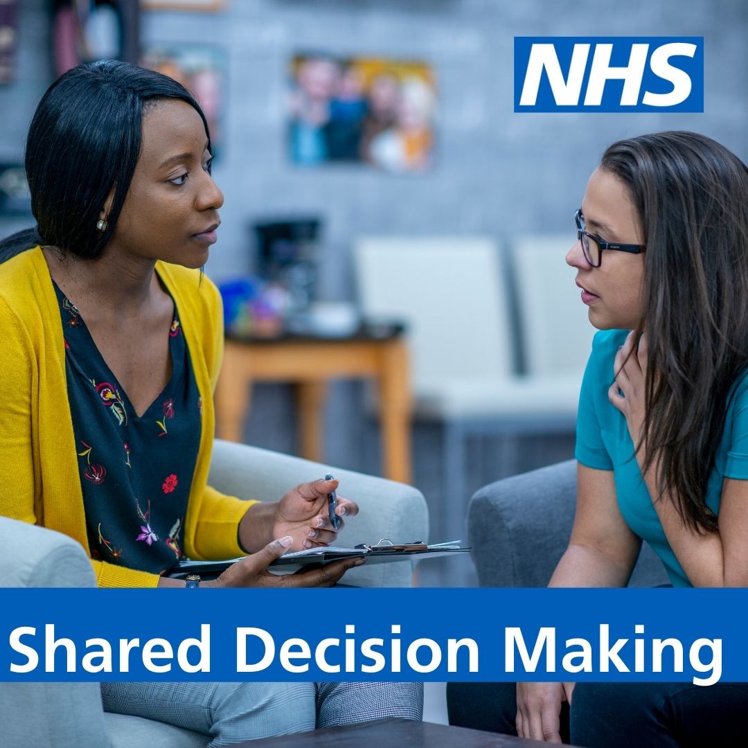 Shared decision-making ensures that individuals are supported to make decisions that are right for them. It is a collaborative process through which a clinician supports a patient to reach a decision about their treatment.

More information and resources: england.nhs.uk/personalisedca…