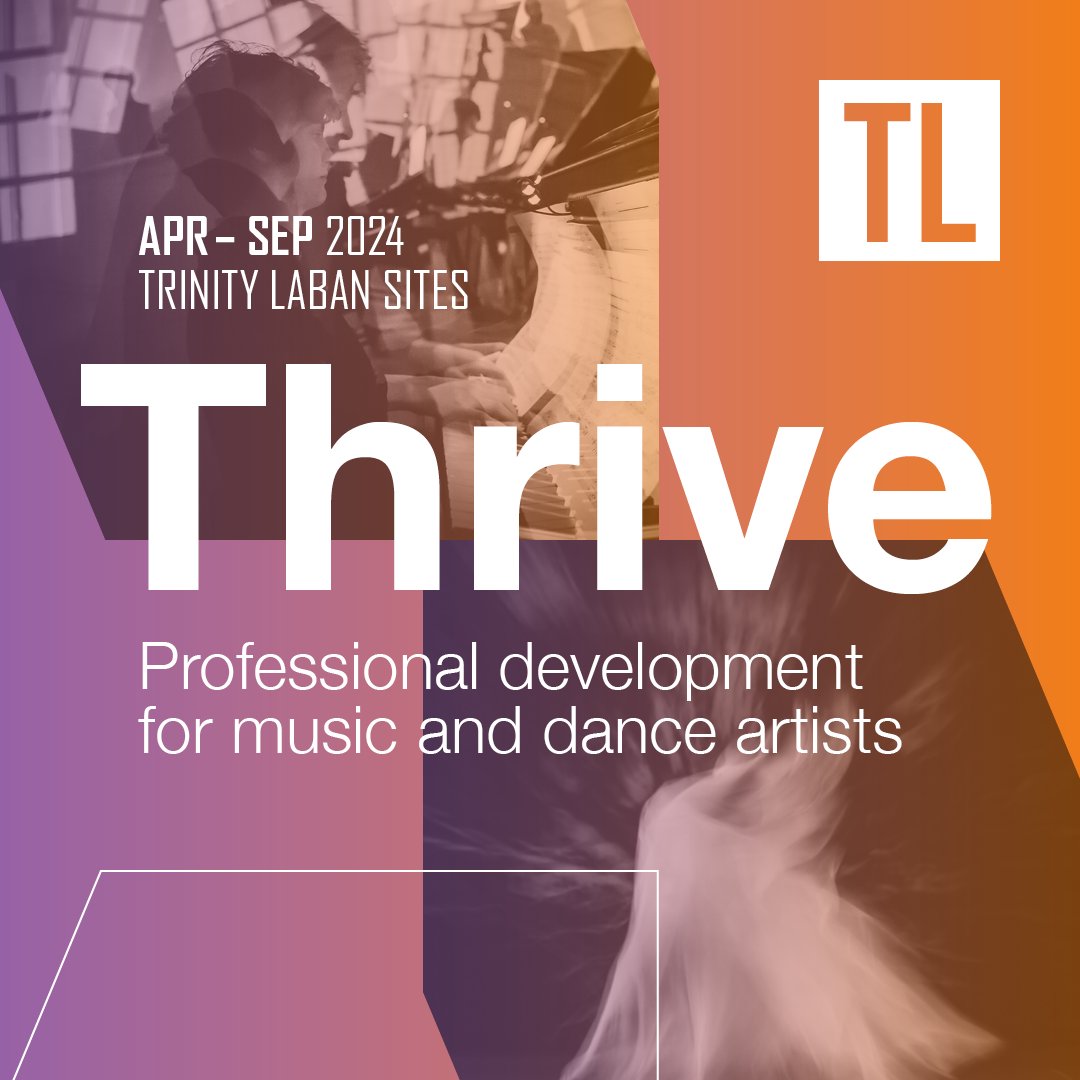 Applications for Thrive at @TrinityLaban close very soon! ⏳ Thrive is a free professional development programme for early career music and dance artists, equipping participants with essential skills for sustaining their careers. Learn more and apply: trinitylaban.ac.uk/thrive-2024/