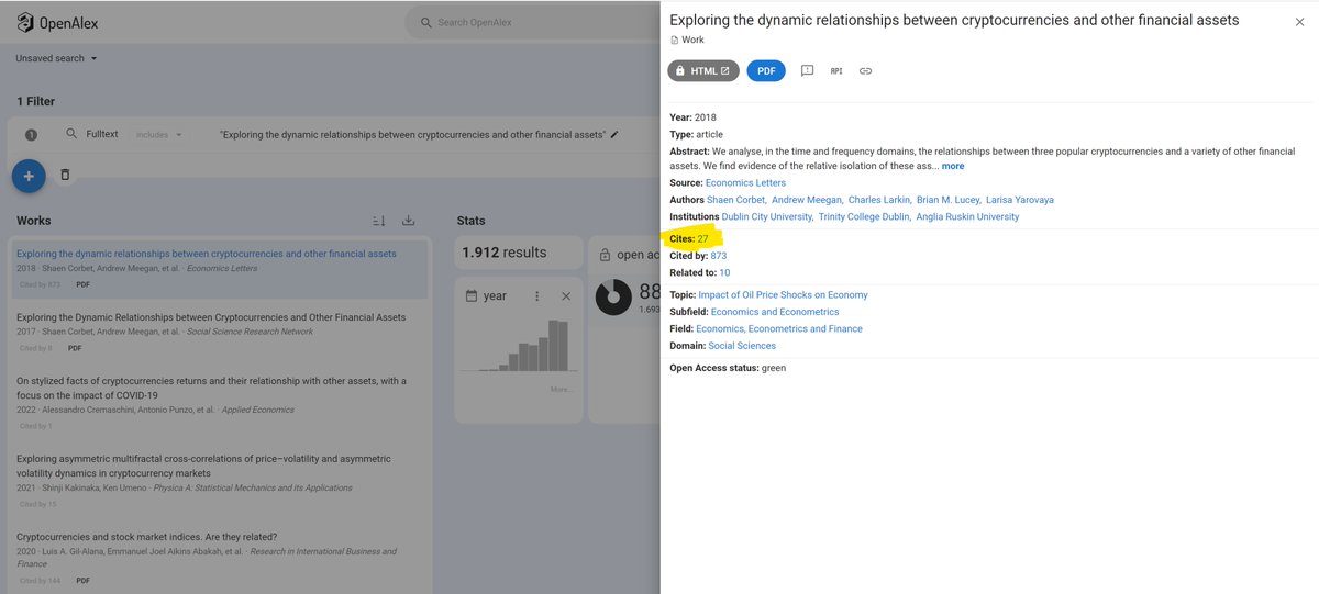 wesearchsmart's tweet photo. @OpenAlex_org have updated their search interface. They now display backward citations, in addition to forward citations and related documents. Very cool! (before they only provided the info via their API) https://t.co/IfD3mvKm29