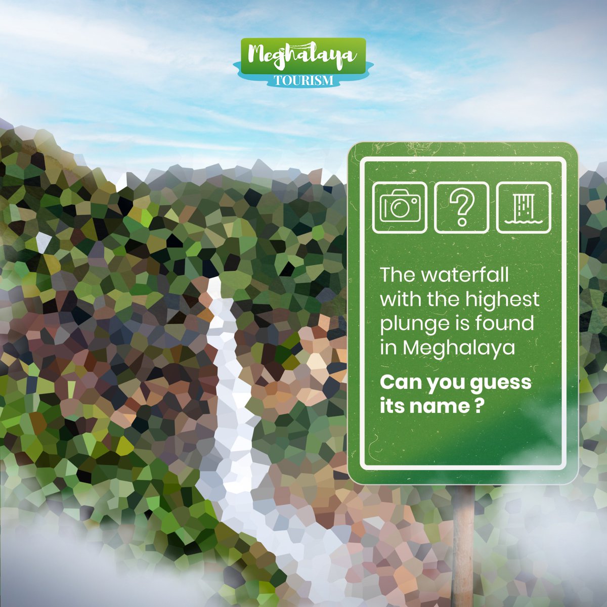 #TriviaTuesday The waterfall with the highest plunge is found in Meghalaya. Can you guess the name of this waterfall? Hint: It is one of Meghalaya’s most famous waterfall. #Trivia #Meghalaya #IncredibleIndia
