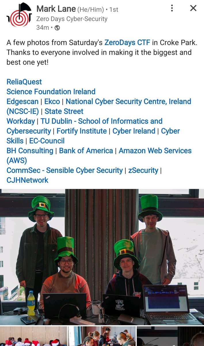 Senator G Craughwell (@gcraughwell) on Twitter photo #CybersecurityNews
The work being done by #ZeroDays & Mark Lane needs to be supported with a full-time staff. <a href="/ZeroDaysCTF/">ZeroDays CTF</a> #CybersecurityNews
The work being done by #ZeroDays & Mark Lane needs to be supported with a full-time staff. <a href="/ZeroDaysCTF/">ZeroDays CTF</a>