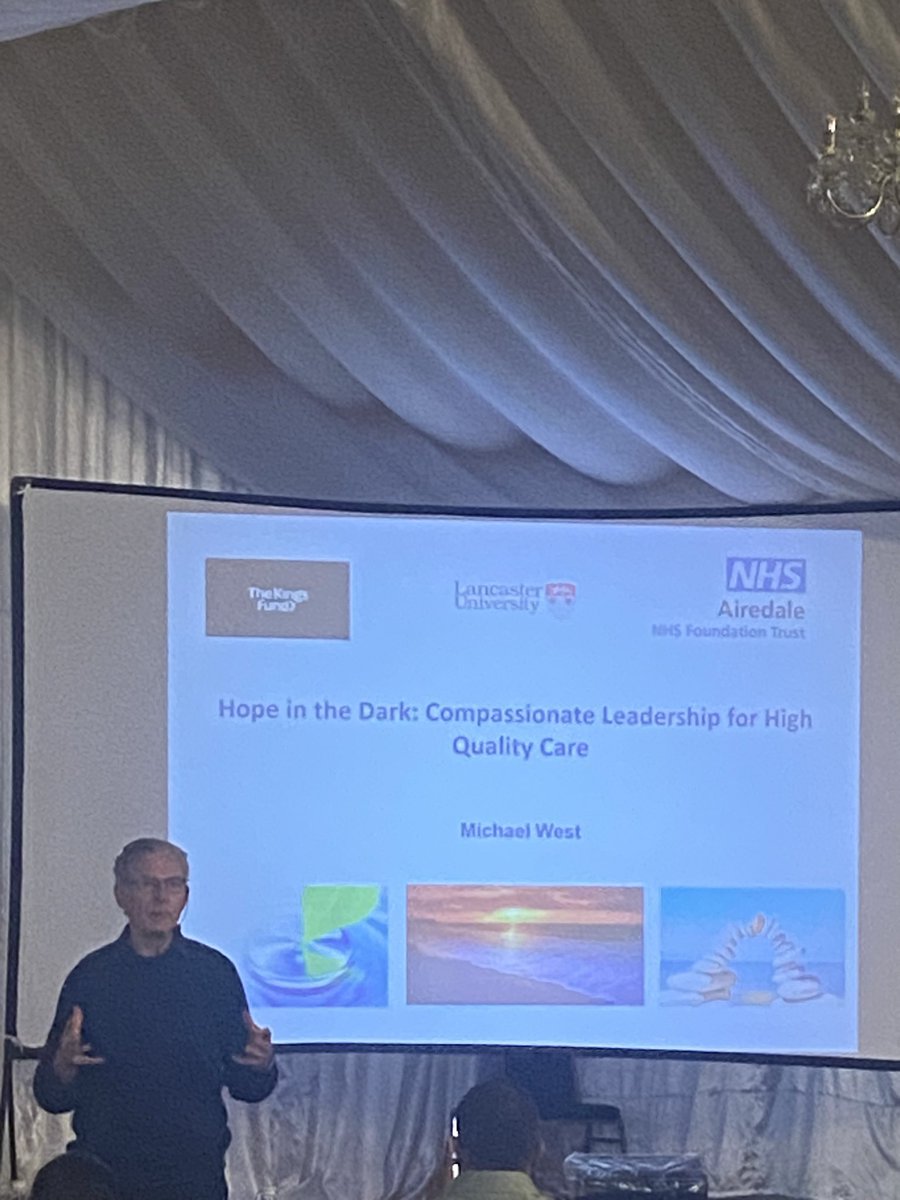 Our second Key note speaker @WestM61 Hope in the Darkness. Compassionate leadership for high quality care #ACA2024 @AiredaleNHSFT @AmandaS44006393 @SajSathyan @MccluskeyAnne @FolukeAjayiNHS