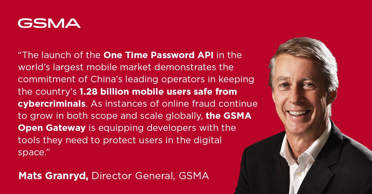 GSMA's tweet photo. China’s leading mobile operators first to commercially launch new #fraud reducing password service after receiving GSMA Open Gateway certification 🔐
CITIC Telecom, @Huawei & @ZTEPress also commit to the #GSMAOpenGW initiative ✔️
Read our press release 👉https://t.co/DlmqxEaF9F https://t.co/FACDDjbI50
