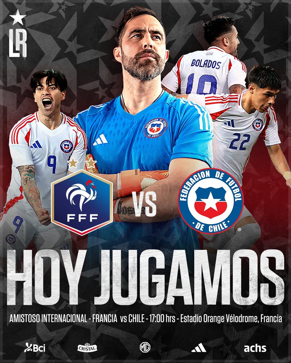 💥 𝐅𝐑𝐀𝐍𝐂𝐄 🆚 𝐂𝐇𝐈𝐋𝐈 ⚽

👀 C'est le grand jour pour la #Roja   être solide contre les vices champion du monde 🔥

⏰ 17:00 🇨🇱 / 21:00 🇨🇵
🏟️ Stade Vélodrome

#FRACHI #SomosLaRoja