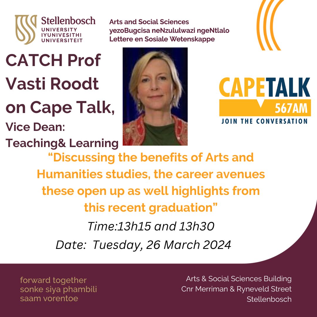 Catch Vice Dean for Teaching and Learning, Vasti Roodt on Cape Talk!