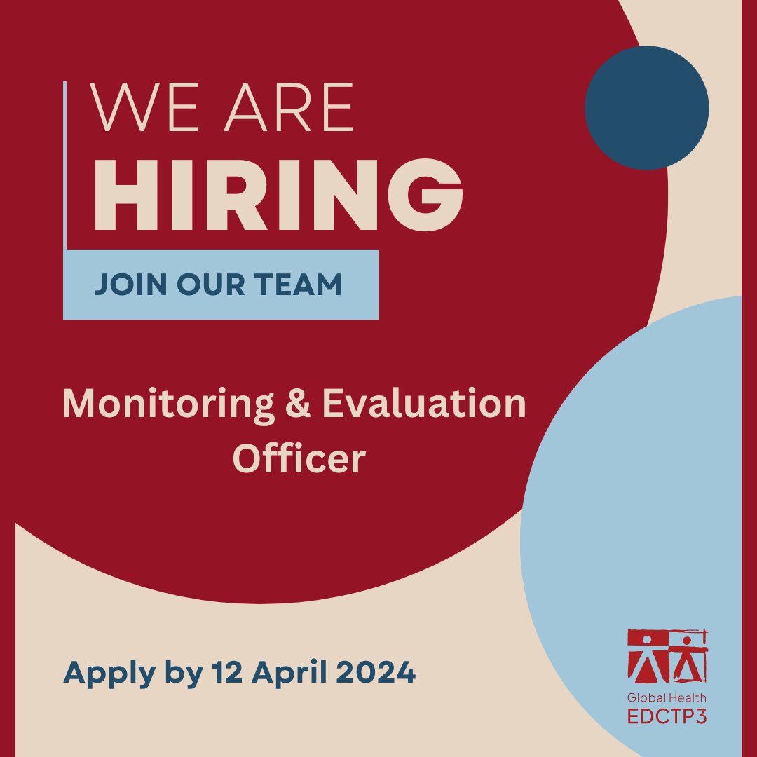 We are hiring a Monitoring and Evaluation Officer - Temporary Agent AD7.

🗓️Check out the job description and apply before 12 April!

➡ globalhealth-edctp3.eu/resources/vaca…

#EUjobs #EUCareers #BrusselsJobs 

@EU_Careers