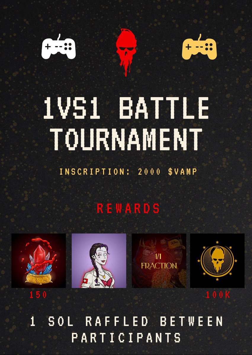 Gm ☕️

Feel like everyone should try out the 1vs1 battle room in the <a href="/SoDeadNFT/">SoDead</a> discord server. 
Just need to hold 1 NFT to battle. 

It’s a lot of fun and is a great use case for $Vamp 🩸