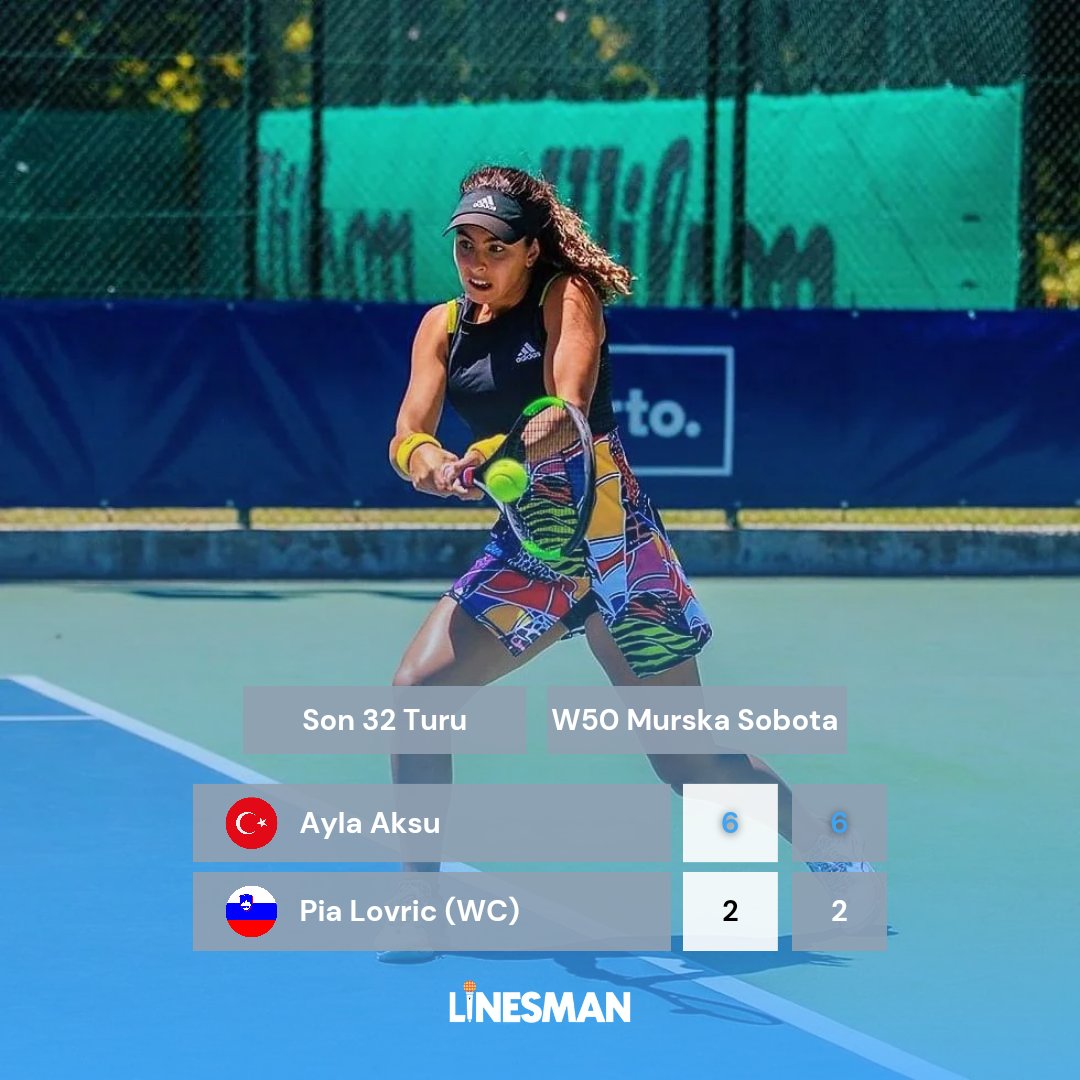 🎾 Milli raketimiz Ayla Aksu (@AylaAksu6), W50 Murska Sobota turnuvasının ilk turunda Pia Lovric’i 6-2, 6-2 mağlup ederek ikinci tura yükseldi. #TürkTenisi • #AylaAksu