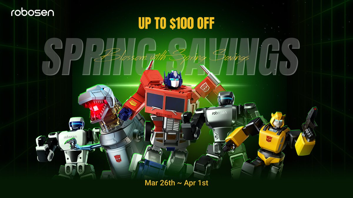 🌺 Blossom with Spring Sales and grab savings of UP to $100 Off on #Robosen robots! Spring has sprung, and so have our incredible deals! 🌱 Transform playtime into a world of creativity and fun by clicking bit.ly/RobosenSpringS…. Don't miss out! ☀️