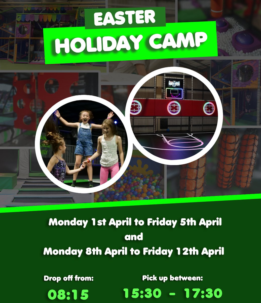 Ascent Trampoline Park (@ascentpark) on Twitter photo Holiday Camp is back with our NEW Air Court!
📅 Mon 1 - Fri 5 April & Mon 8 - Fri 12 April
🕒 09:00 - 15:30  
⚽️ A variety of activities including games on the Air Court!
🪙 10% Sibling Discount
💻 bit.ly/427T34J
📞 01253 768868 Holiday Camp is back with our NEW Air Court!
📅 Mon 1 - Fri 5 April & Mon 8 - Fri 12 April
🕒 09:00 - 15:30  
⚽️ A variety of activities including games on the Air Court!
🪙 10% Sibling Discount
💻 bit.ly/427T34J
📞 01253 768868
