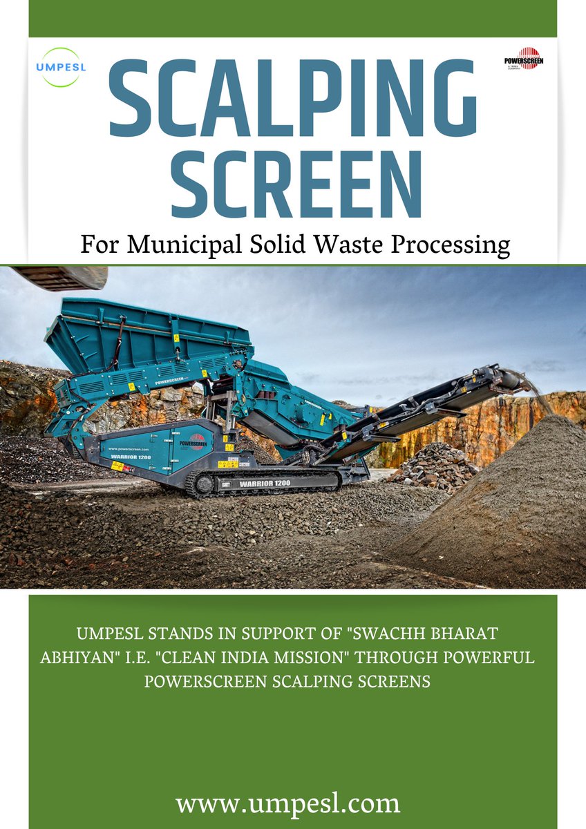 Terex Powerscreen make track mobile screening plant,  'Warrior 1200' for screening and segregation of Municipal Solid Waste - Legacy waste. 

Voltas-Umpesl a Tata group of company and has represented Terex Powerscreen in India for the last 24 years