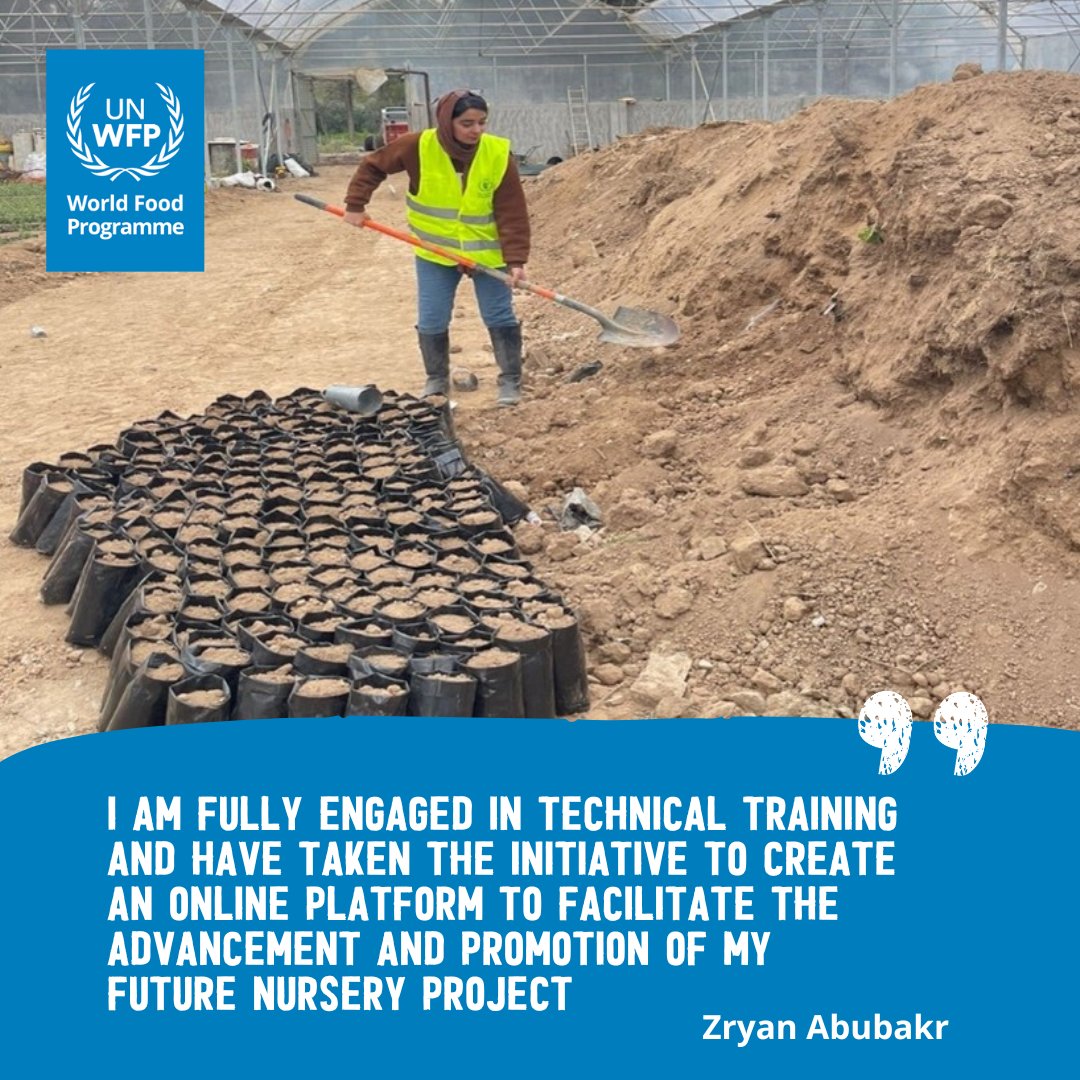 🌿 Meet Zryan Abubakr, a trailblazer in Sulaymaniyah! With @WFP's Green Skills Project, she's mastering tree nursery management. Now, with digital marketing and financial training, she's set to launch her online nursery platform.