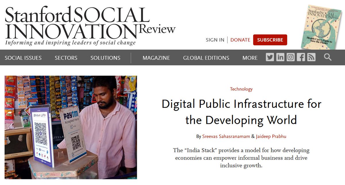 How developing economies can empower #informal business and drive inclusive growth through #digital public infrastructure? Drawing on the #India Stack, @JaideepPrabhu and I outline 3 key lessons in this @SSIReview piece - ssir.org/articles/entry… #Entrepreneurship #innovation