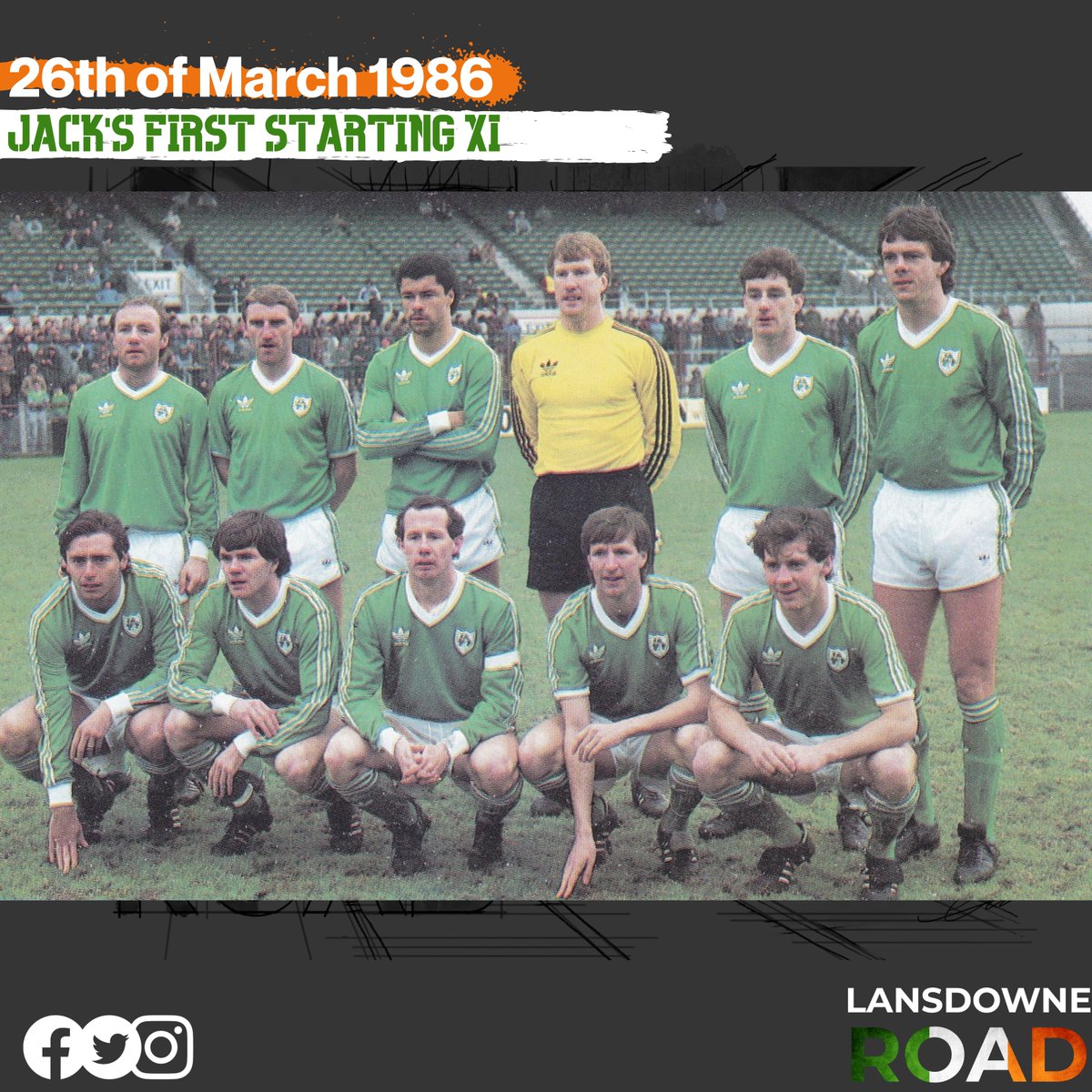On this day in 1986, the Boys in Green set off on a journey that would place them firmly on the World stage, Jack's first game. It didn't get off to the best of starts with a 0-1 loss to Wales! #legend #irishfootball #ireland