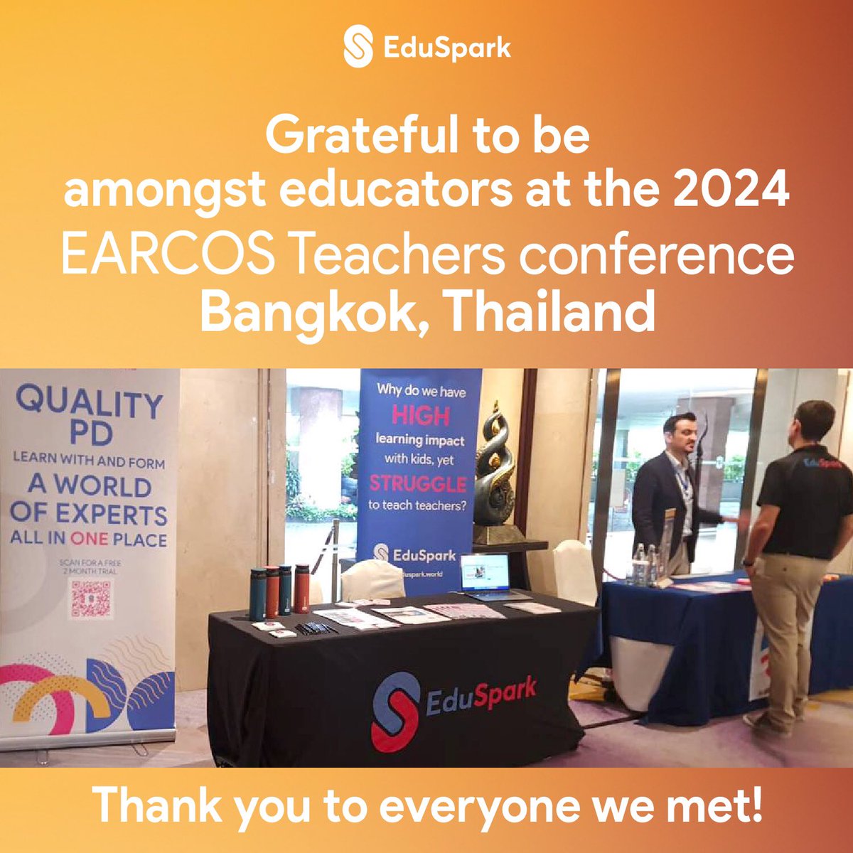 Grateful to be part of the EARCOS Teachers' Conference 2024! Huge thanks to EARCOS for hosting such an incredible event. It's been inspiring meeting dedicated educators from around Asia. Looking forward to more collaboration and learning opportunities ahead!