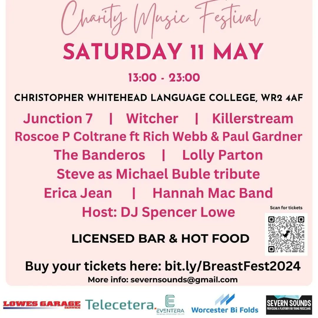 Dig deep guys, well not too deep ! Payday is near!  Raising funds for <a href="/wbuhaven/">Worcs Breast Unit</a>

1 in 8 women will be diagnosed with breast cancer in their lifetime   ... you will ALL know someone 💔❤

We have a super lineup of bands with music to suit all! 

Adult: £12/Child 5 + £6/u 5's foc