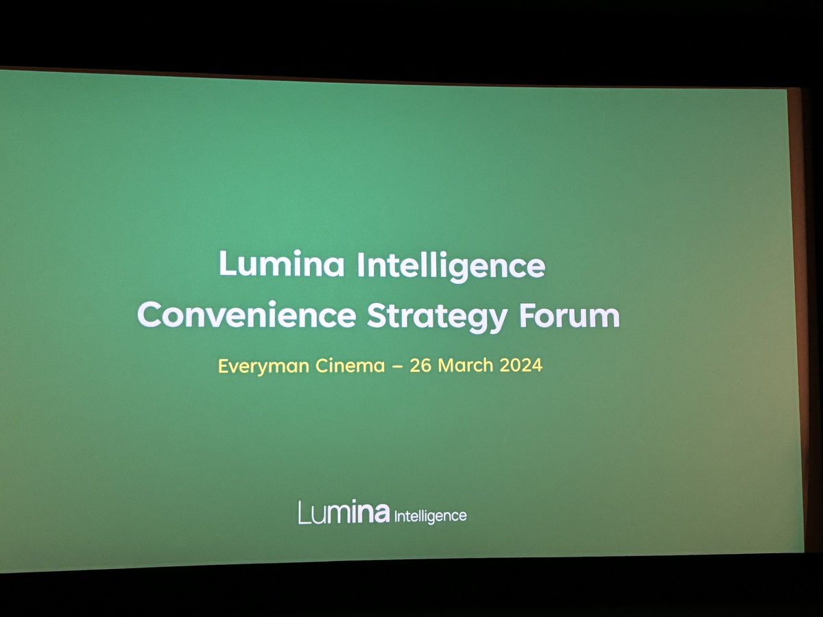 Kicking off our first Convenience strategy forum of 2024. Sharing our latest convenience market data explaining the dynamics of the £48bn market at the fantastic Everyman cinema in Broadgate. <a href="/LuminaFood/">Lumina Intelligence - Food & Drink</a> #convenience #insight #data