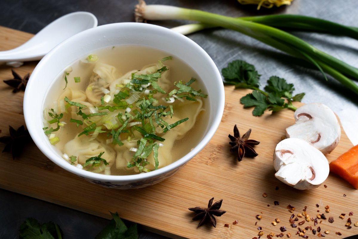 A grey day gets a smile with our freshly made Wonton Soup!#Spring #Soup #streetfood #wontonsoup #chinese #newcastle