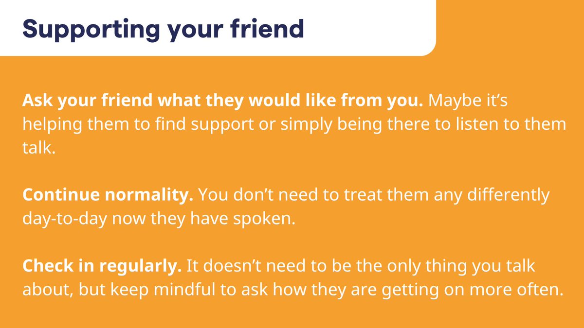 🧑‍🤝‍🧑We might feel uncertain about how to approach a conversation with someone we're concerned about. Our Conversation Guide: Talking to your friend about mental health, has helpful pointers to help you get the chat going 👉 bit.ly/3YutYz9