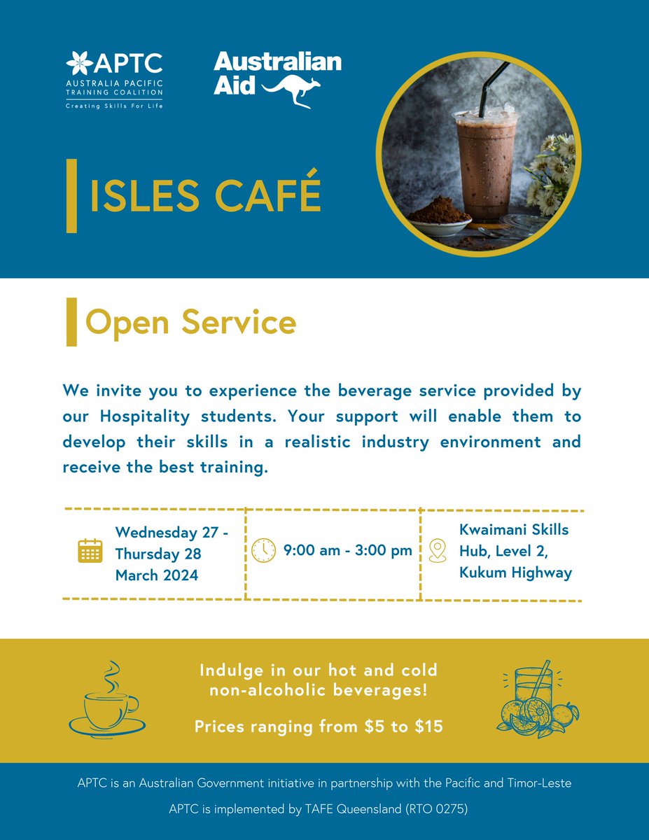 Join us for the Isles Café 🇸🇧 open service! ☕🧋 Come and refresh with our delicious beverages! See the flyer 👇for more details. We hope to see you soon! #CreatingSkillsforLife #IslesCafe @AbigailEChang