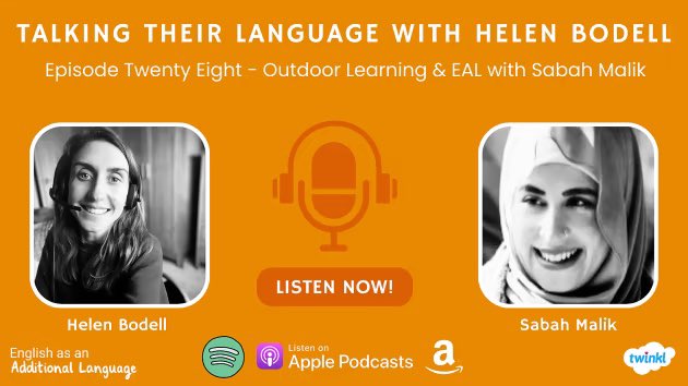 twinkl_eal's tweet image. It’s #TalkingtheirlanguageTuesday and with the weather getting brighter we thought we’d share our #EAL episode on #outdoorlearning 😊☀️ 

Listen here: stream.redcircle.com/episodes/0189c… or wherever you usually stream your podcasts 🎙️ 

#podcast #cpd #StreamingNow #edutwitter #edchat