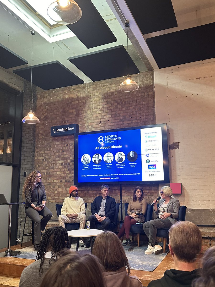 <a href="/CryptoMondaysUK/">Crypto Mondays London</a> - rly enjoyed this panel all about Bitcoin. Tysm <a href="/LaraAssi11/">Lara Assi</a> <a href="/STXLDN/">STX:LDN (Stacks London)</a> <a href="/e_rossiello/">Elizabeth Rossiello</a> <a href="/HDisney/">Helen Disney</a> <a href="/gregory_nico/">Nicholas Gregory</a>
